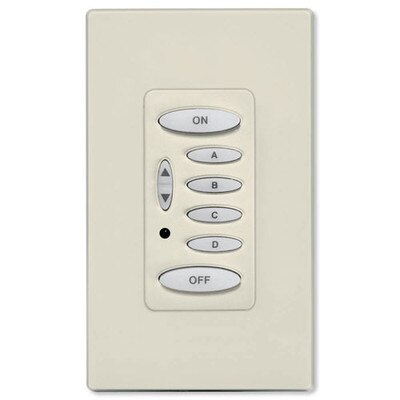 PCS PulseWorx UPB Wall Controller, Load Relay, 8A, 6 Button, Light Almond